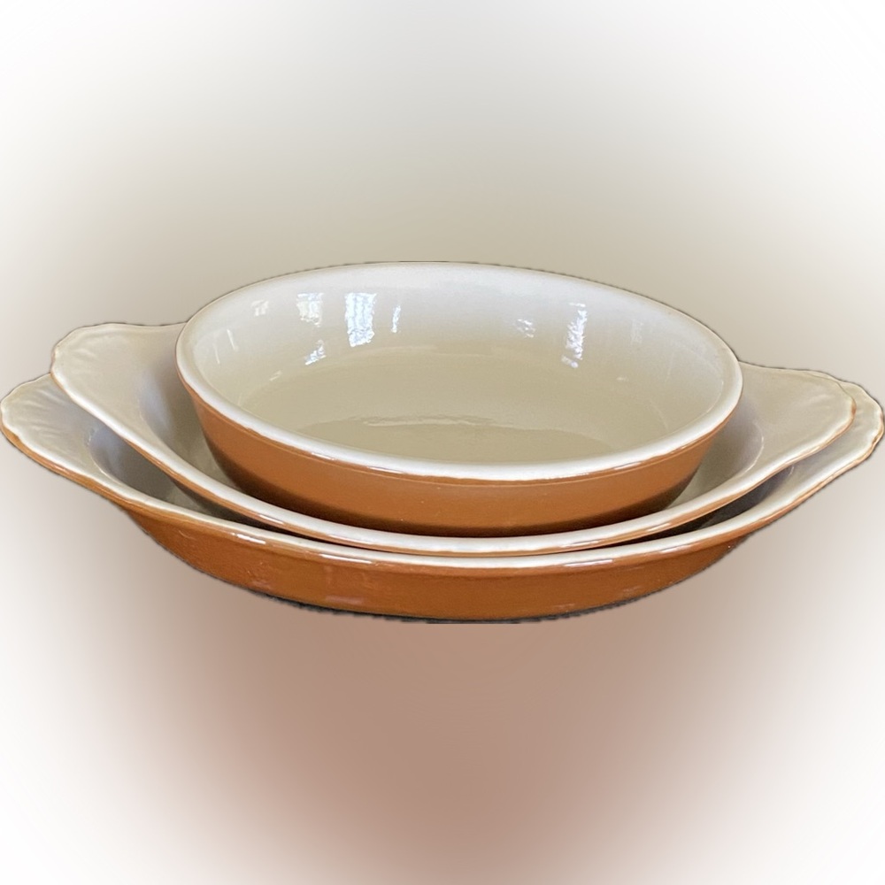 Hall Vintage Pottery Baking / Serving Dishes Set of 3